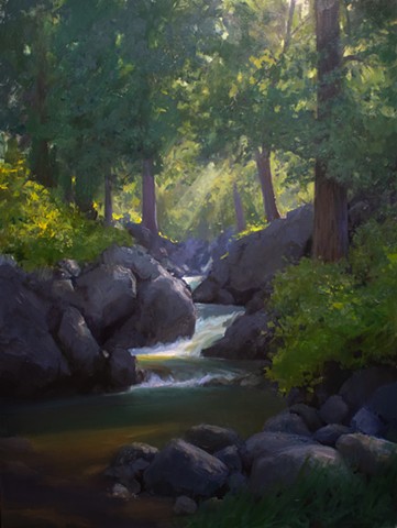  Along a shaded brook 