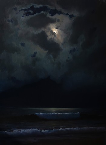 Devin Michael Roberts Paintings Art Landscape Seascape Nocturne Moon 