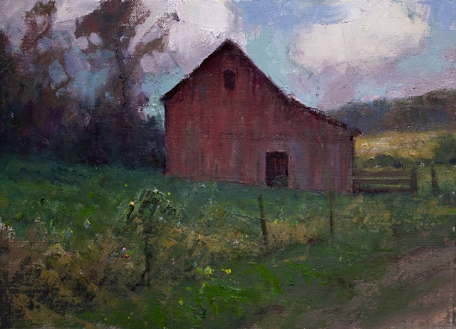 Devin Michael Roberts Impressionism Artwork Landscape Painting Barn Farm Art 