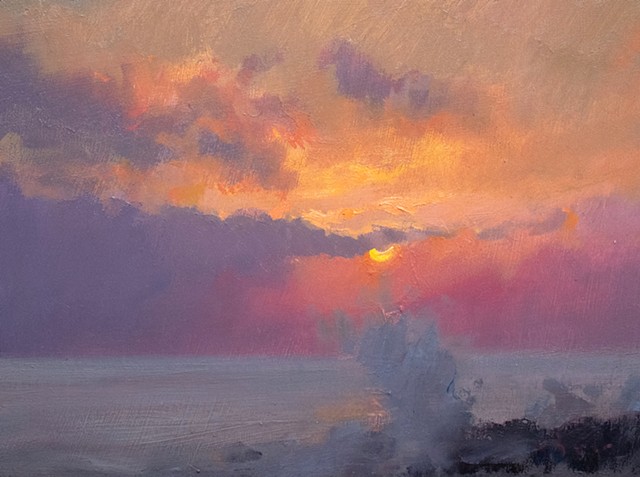 Devin Michael Roberts Artist Landscape Painting Oil Art  Sunset Seascape 