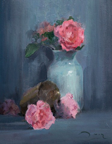 Devin Michael Roberts Art Still Life Painting Red Roses Flowers 