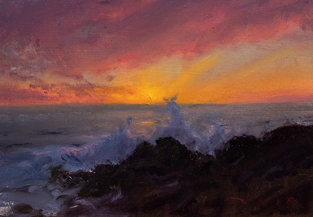 Devin Michael Roberts Landscape Painting Art Artwork  Seascape Sunset 