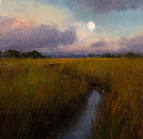 Devin Roberts Oil Painting Artist Painting Moon 