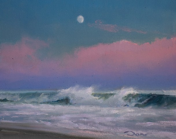 Devin Michael Roberts Artwork Painting Moon Seascape oil painting for sale 