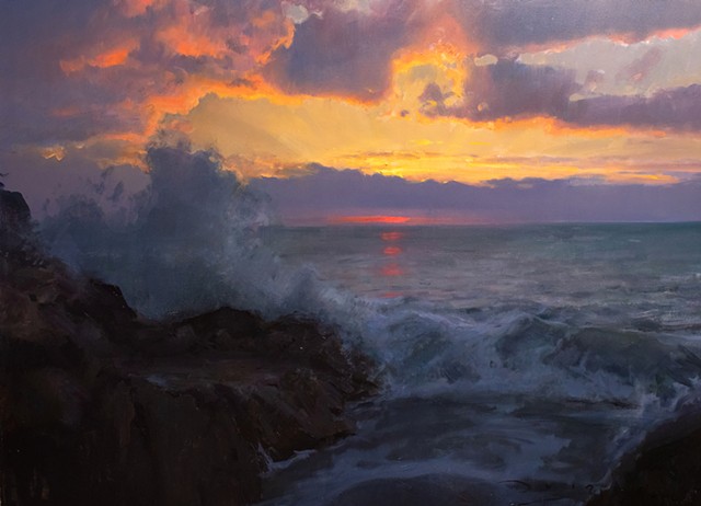 Devin Michael Roberts Oil Painting Artwork Landscape Sunset Hawaii 