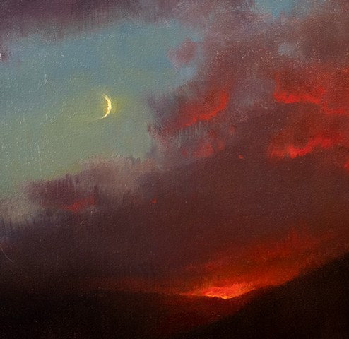 Devin Michael Roberts Art Paintings Sunset Moon 