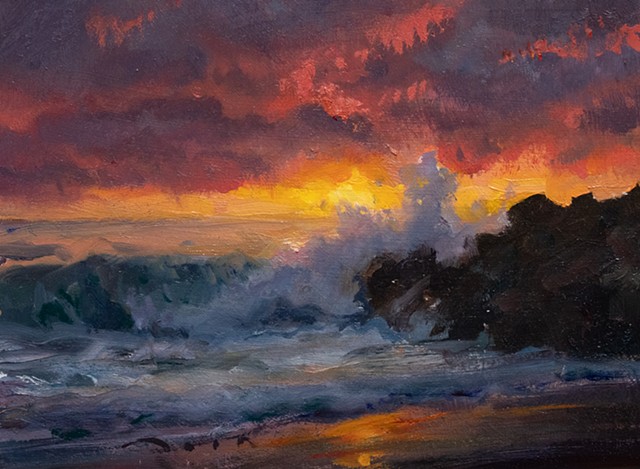 Devin Michael Roberts Artist Landscape Painting Oil Art  Seascape Hawaii Sunset