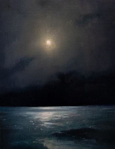Devin Roberts Art Artist Paintings Nocturne Moon 