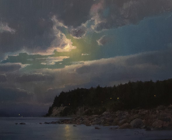 Devin Michael Roberts Art Paintings Nocturne Moon 