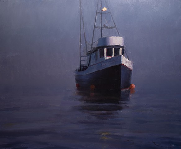 Devin Michael Roberts Landscape Painting Art Artwork Seascape boat 