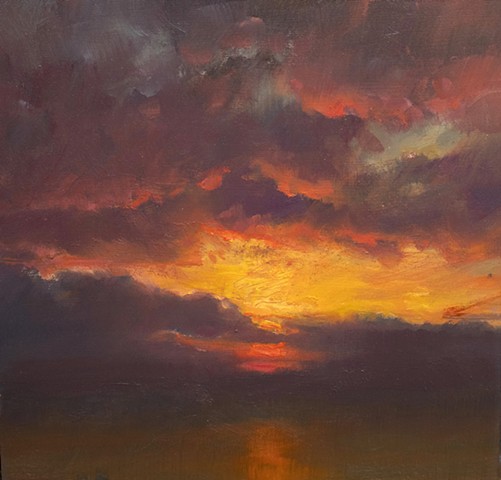 Devin Michael Roberts Landscape Painting Art Artwork  Sunset Oil Painting 