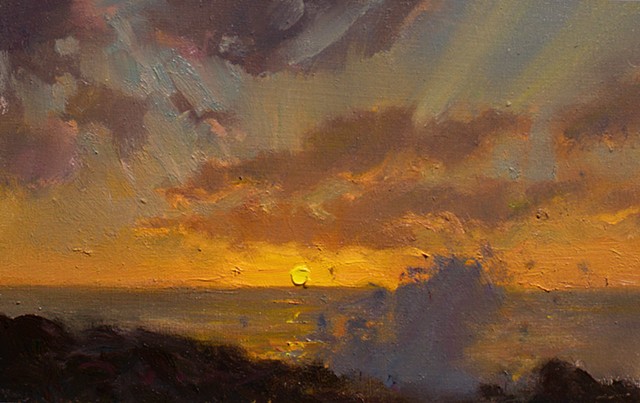 Devin Michael Roberts Art Paintings Sunset For Sale Wave crashing sunset 