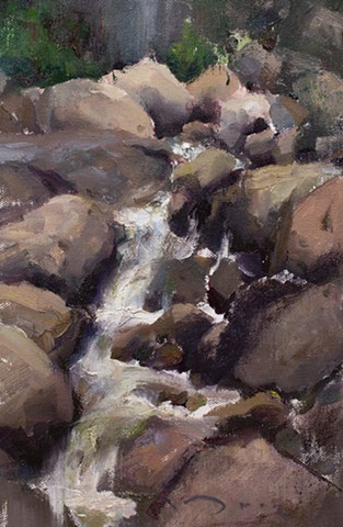 Devin Michael Roberts Plein Air Painting Artist Landscape Waterfall Rocky Mountain National Park 