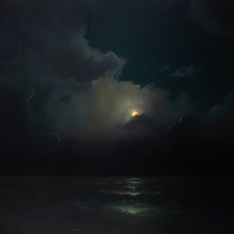 Devin Michael Roberts Nocturne Art Painting Ocean Seascape Artworks For Sale 