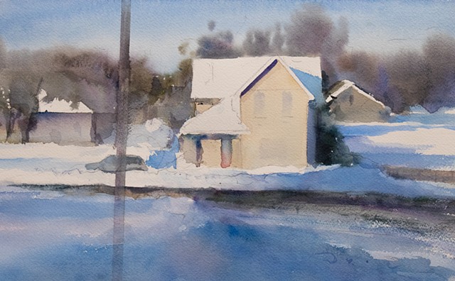 Devin Michael Roberts Painting Watercolor Art Snow Winter 