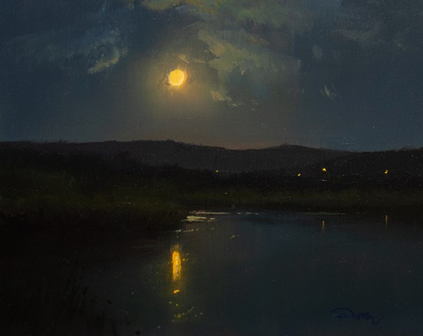 Devin Michael Roberts Art Artist Paintings Nocturne Moon for sale 