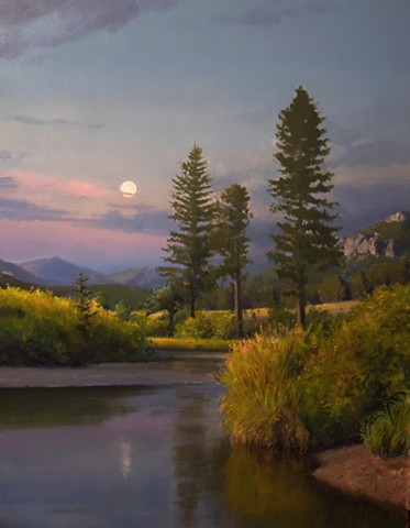Devin Michael Roberts Art Artist Paintings Nocturne Moon for sale 