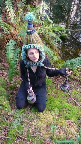 Nature Drag Forest Installation:  Victorian Squash Blossom Party Hat