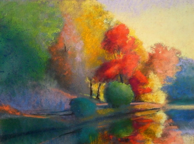 Swan Lake, 36x48, pastel