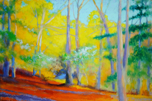 Yellow Path, 36x48, acrylic