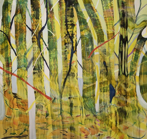 Emily Noelle Lambert, Forest, Acrylic and oil on canvas, 68 x72 inches, 2022. 
