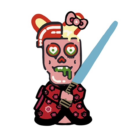 HELLO KITTY ZOMBIE WITH LIGHT SABER