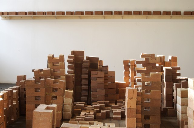 Converge is a two-part installation composed of 1123 modular bricks.   