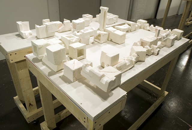 %Subdivision% is a site-specific installation that references urban planning strategies and the built environment.