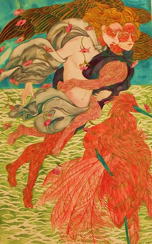 Donna Essig watercolor Botticelli Birth of Venus