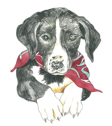 Ginger dog watercolor Donna Essig