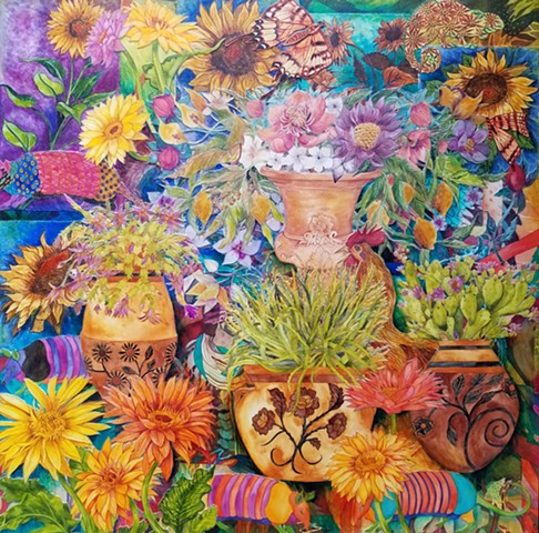 Donna Essig painting sun garden 