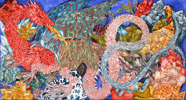 Donna Essig original watercolor painting dragon