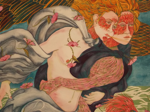 Donna Essig watercolor Botticelli Birth of Venus