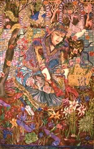 Donna Essig original watercolor painting dream myth spring