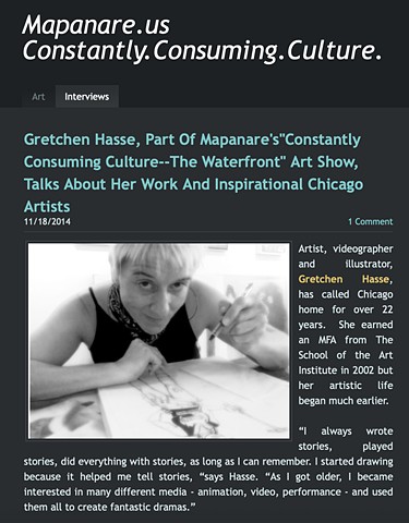 Gretchen Hasse, Part Of Mapanare's"Constantly Consuming Culture--The Waterfront" Art Show, Talks About Her Work And Inspirational Chicago Artists