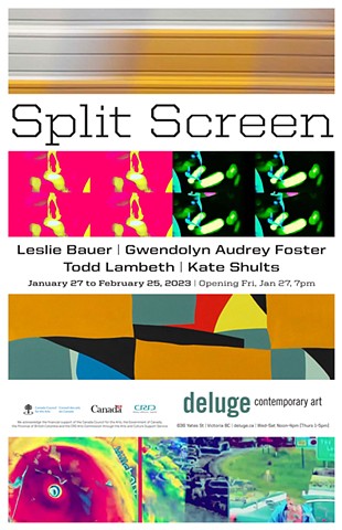 Split Screen, Deluge Contemporary Art, Victoria BC.  January 27-February 5, 2023