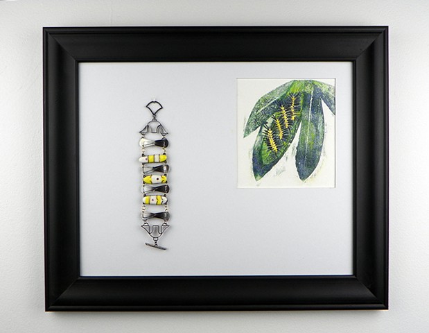 Oleander Caterpillar Print and Bracelet
