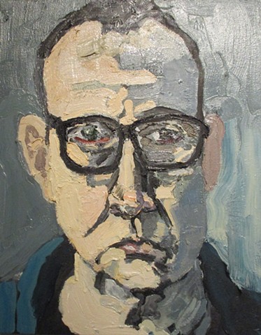 Grey Self Portrait with Glasses