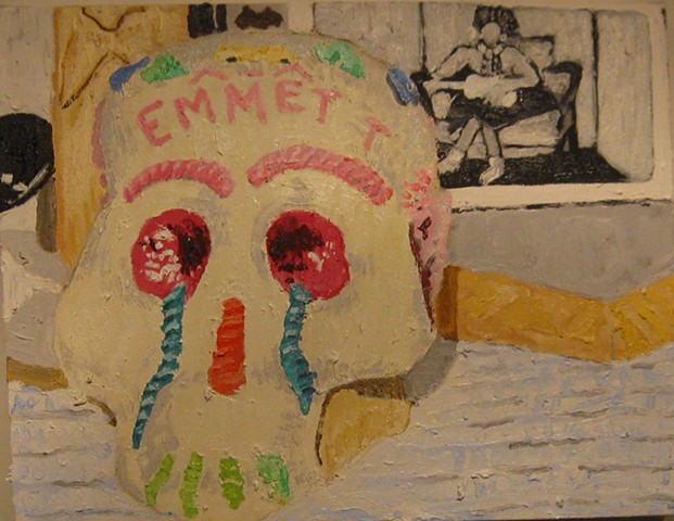 Sugar Skull with Portrait of Ukelele Player