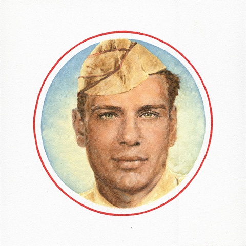 Oil painting portrait of WWII Army Air Force Navigator by Will Holub