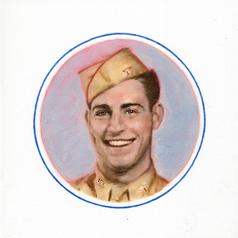 Oil painting portrait of WWII Army Air Force Navigator by Will Holub