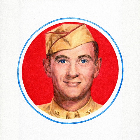 Oil painting portrait of WWII Army Air Force Navigator by Will Holub