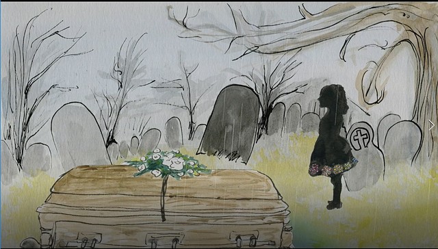 Untitled (funeral sketch)