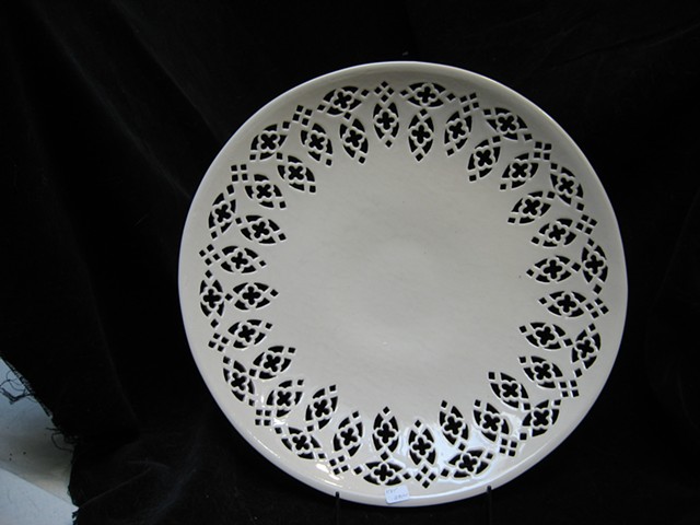 wheel thrown & hand cut porcelain- clear glaze