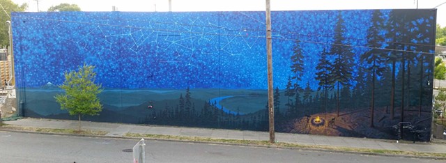 North Portland mural at Ecliptic Brewing (825 N. Cook) in Portland OR