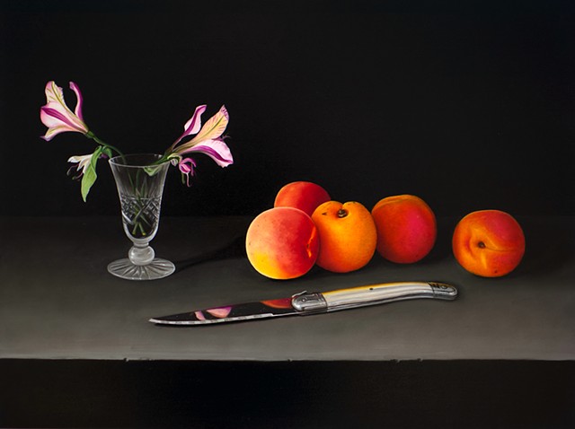 Alstroemeria with Apricots and a Knife