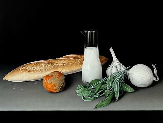 Baguette with Milk, Sage  and Root Vegetables 