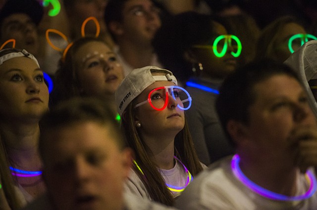 Students watch playoff basketball at Spring Grove Area High School, Spring Grove, Pa. January 2016.