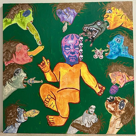 jenniferbeinhacker.com "self taught" "acrylic painting" "metallic painting" "watercolor painting"  "outsider art" "visionary art" "mixed media" "folk art" collage "raw art" "art naif" "naive art" surrealism expressionism "contemporary art" "modern art" "deviant art" brown copper red orange blue pink  man men woman women black green yellow copper gold brown faces hands flower fish feet sharpie pens