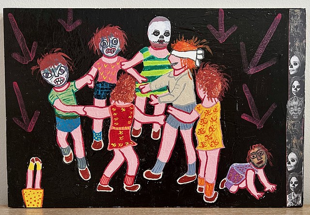 jenniferbeinhacker.com "self taught" "acrylic painting" "metallic painting" "watercolor painting" sharpie pens "outsider art" "visionary art" "mixed media" "folk art" collage "raw art" "art naif" "naive art" surrealism expressionism "contemporary art" "modern art" "deviant art" children girls boys game blindfold pink brown copper red orange blue man men woman women 